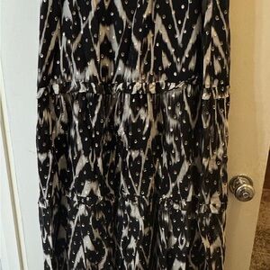 Nicole Miller tiered batik maxi skirt